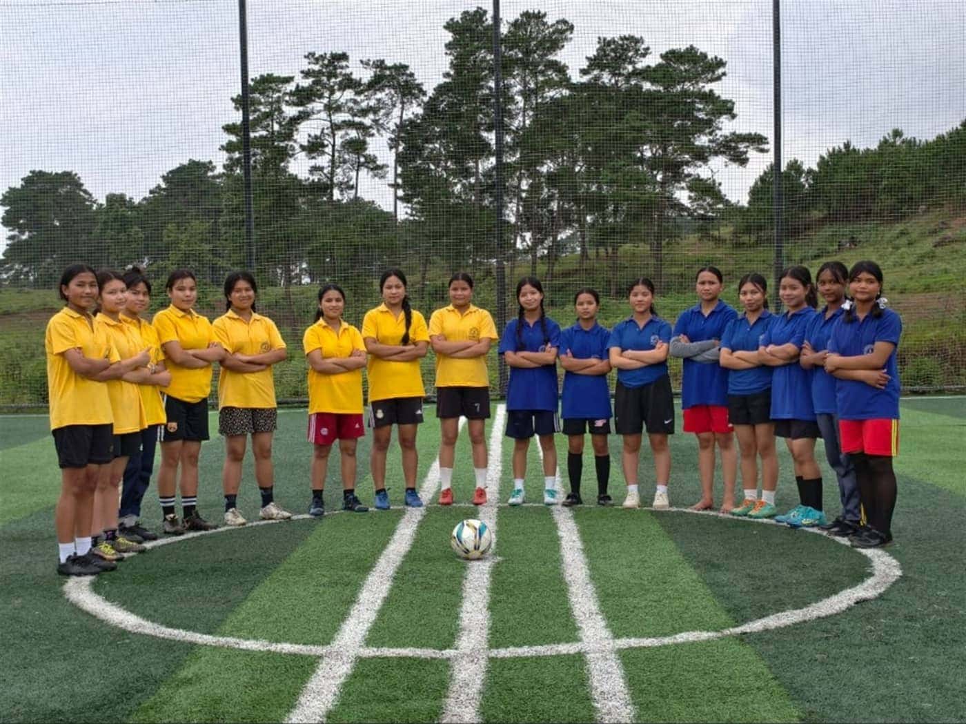 Girls football teams at Lissi Pearl Higher Secondary School